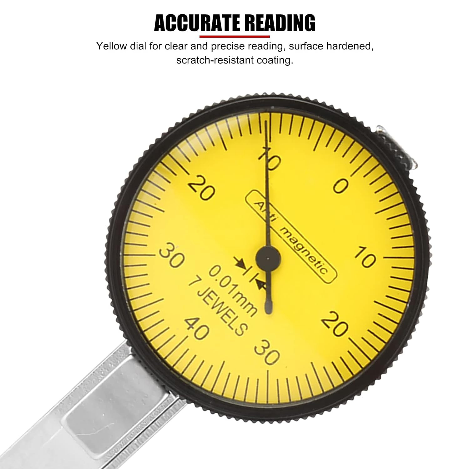 0 to 0.8Mm Lever Type Test Indicator with Magnetic Base Set, 32Mm Dial Diameter