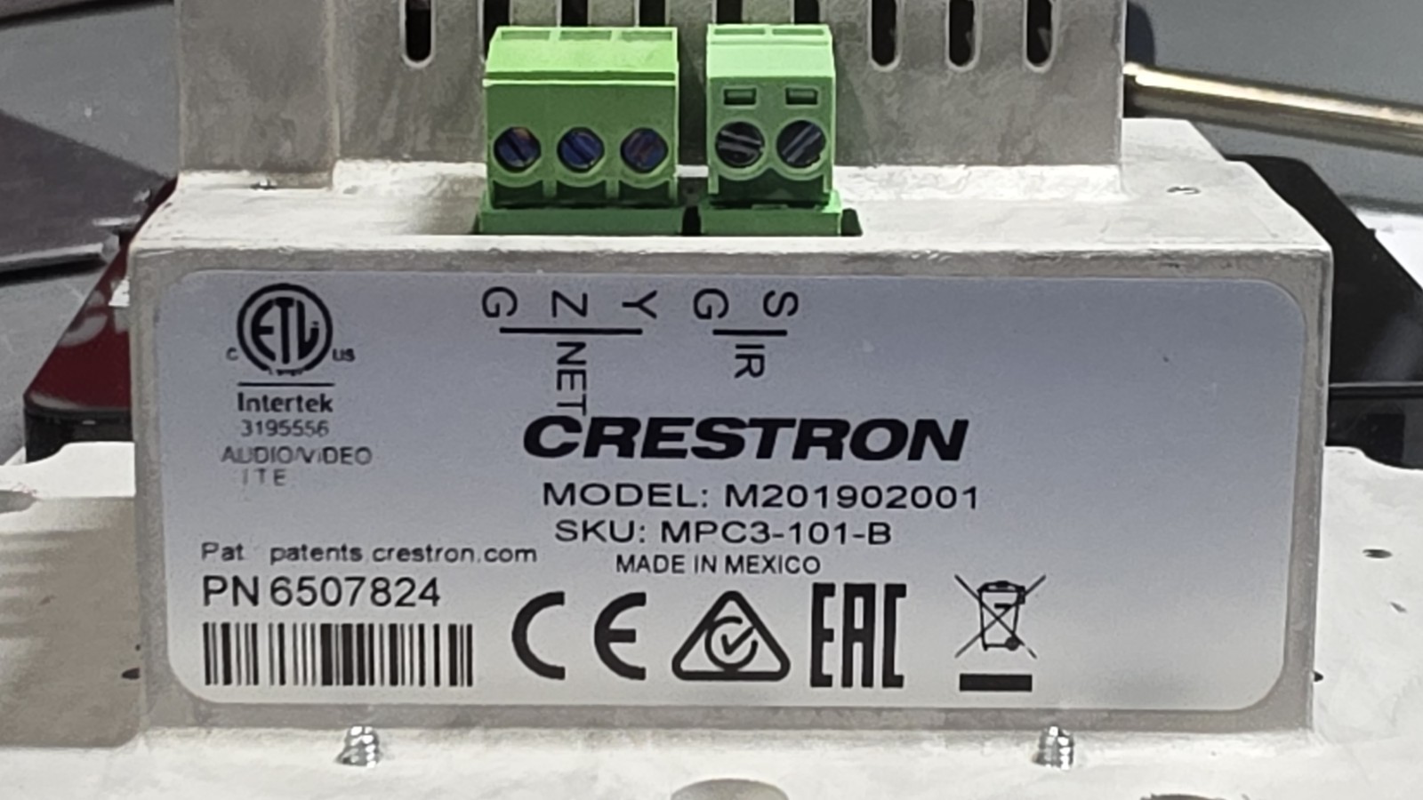 Crestron MPC3-101-B Media Presentation Controller 6507824