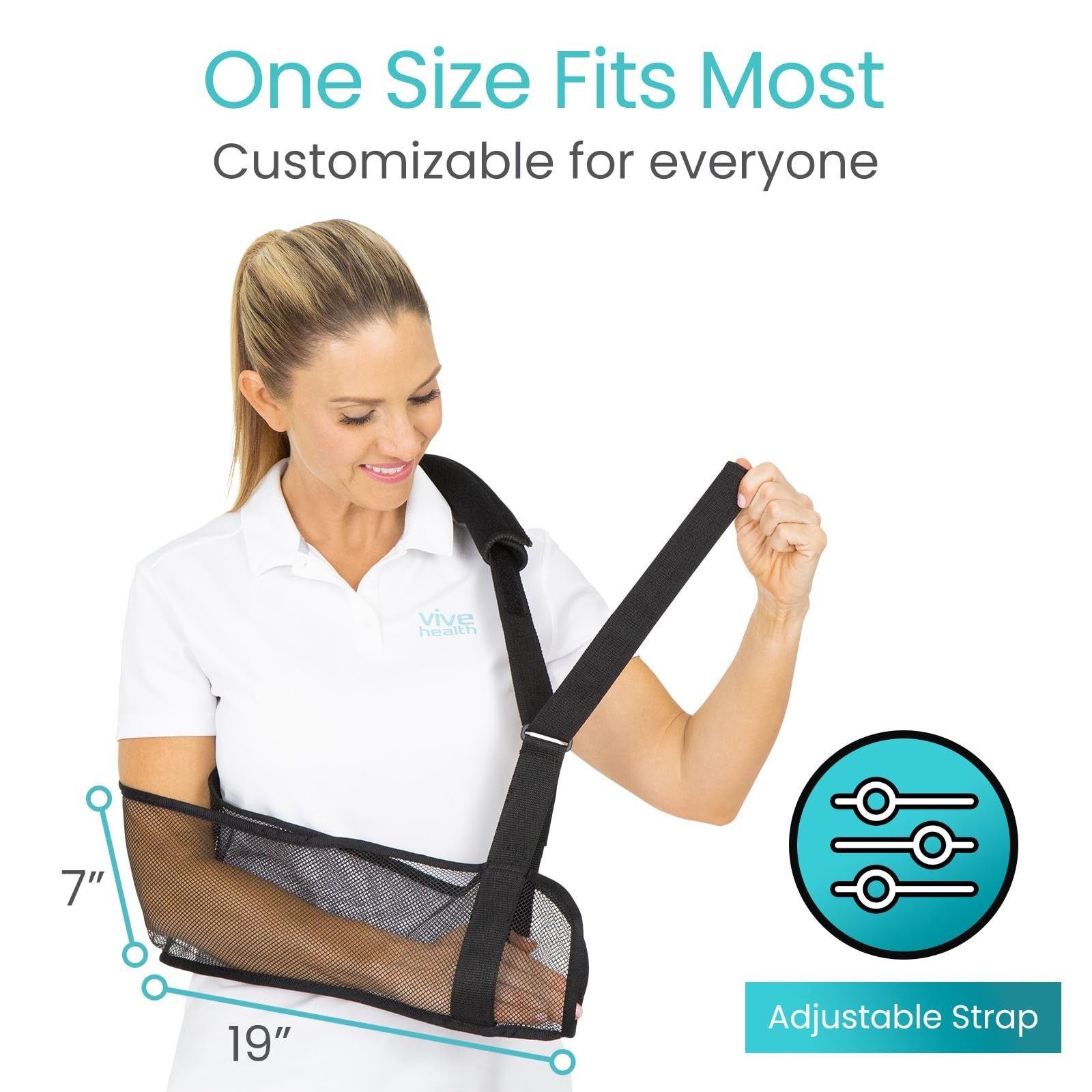 Vive Arm Sling for Shoulder Injury & Surgery Recovery - Waterproof Mesh Showe...