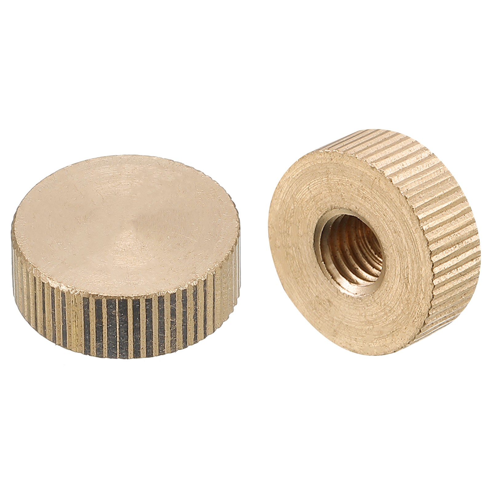 Knurled Thumb Nuts, 2pcs M8 x D20mm x H7mm Brass Blind Hole Knurled Thumb Nuts