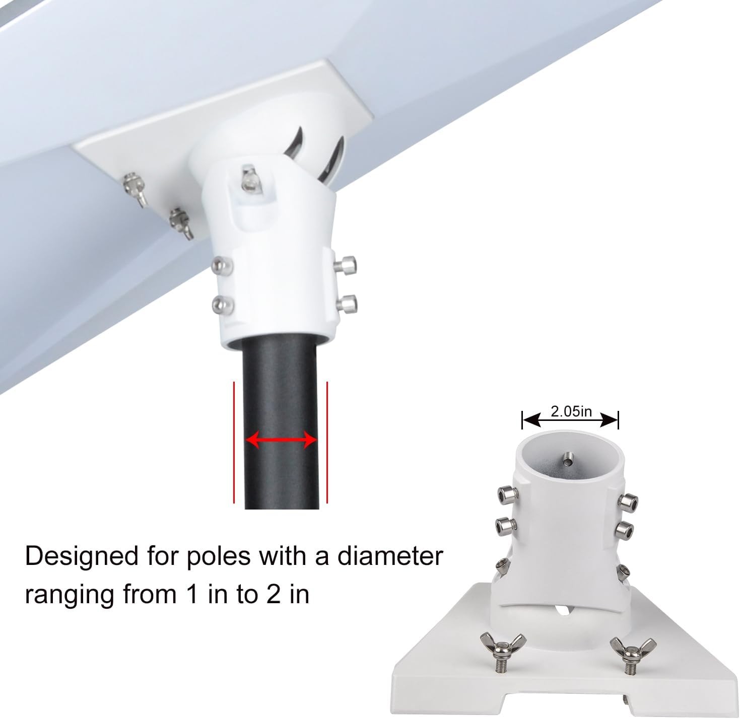 Pipe Adapter Pole Mount for Starlink Gen 3, Adjustable Pole Mount Adapter Kit...