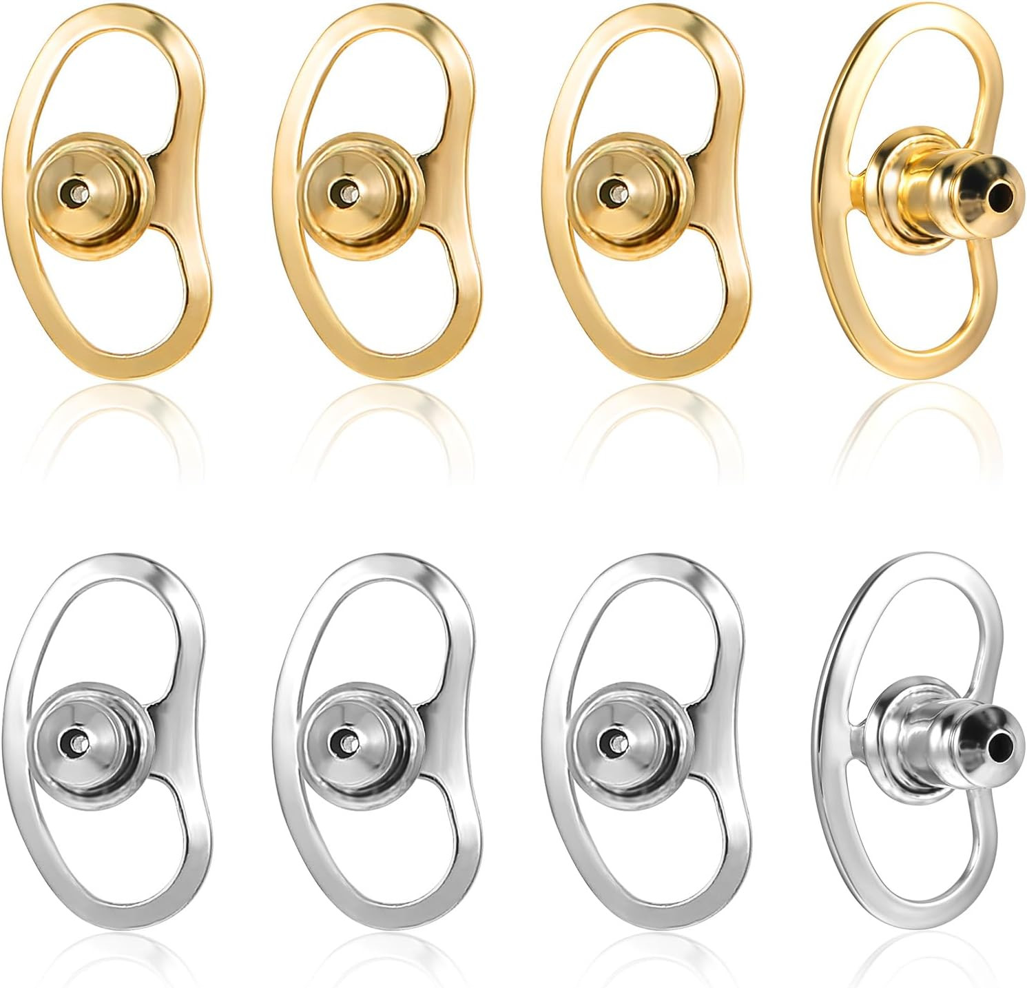 Earring Lifters Backs, 8 Pcs Locking Replacements for Droopy Ears