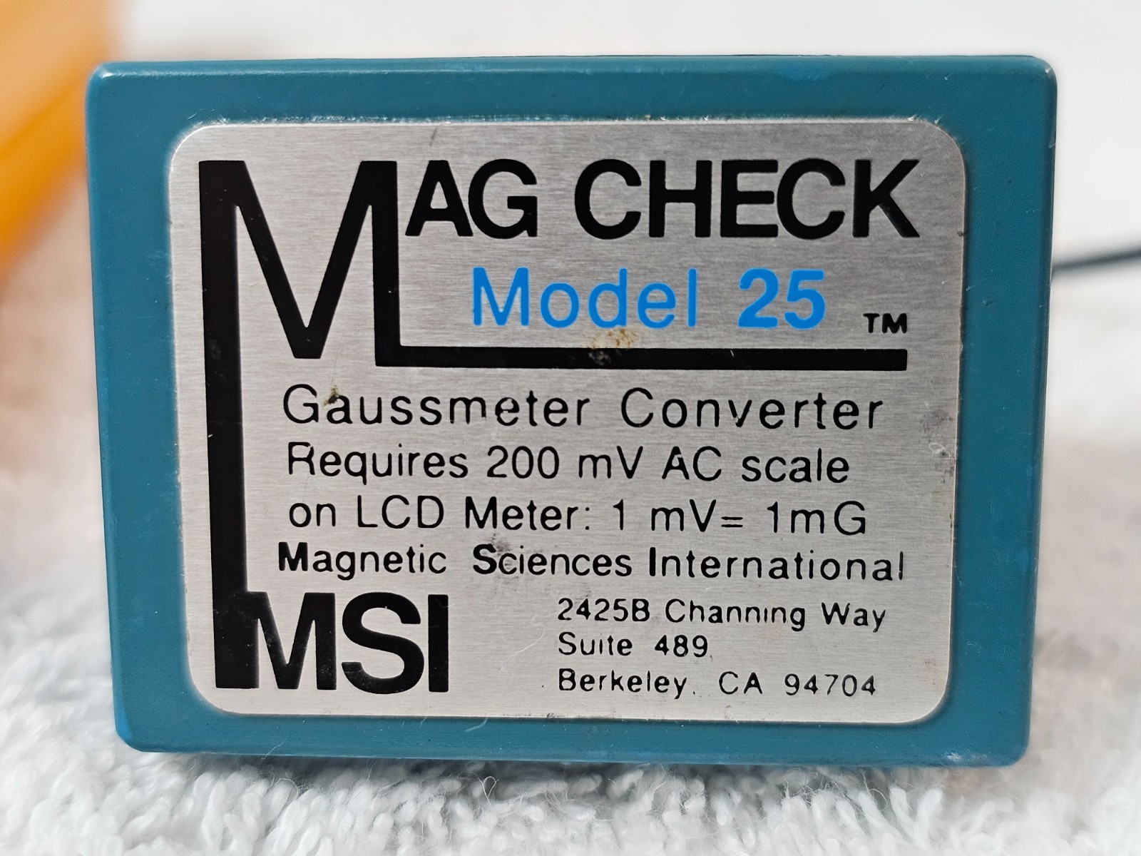 MSI Magnetic Field Meter Gaussmeter w/ MAG CHECK Model 25 Sensor Tested