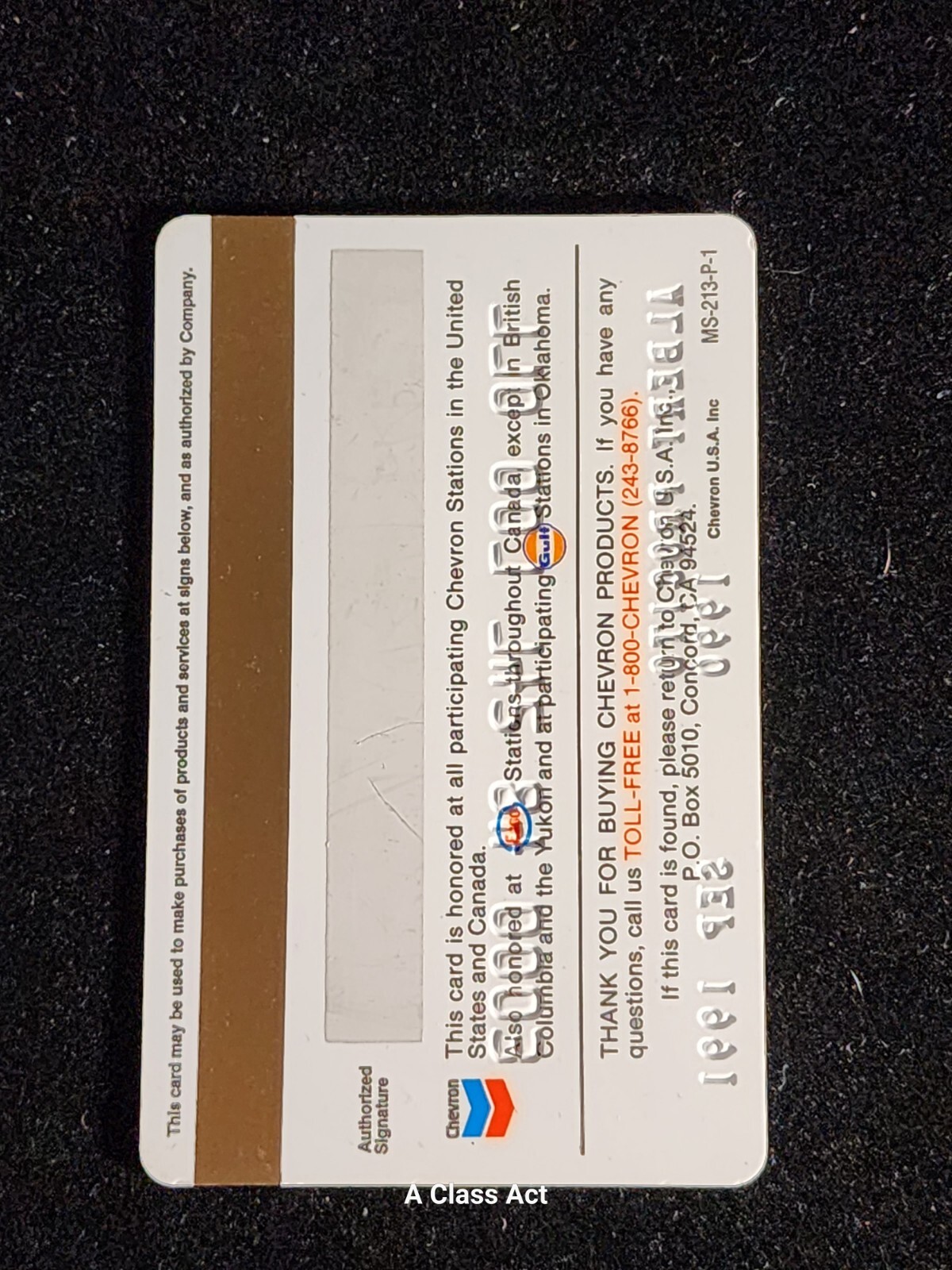 1991 Chevron Premium credit card. cc475