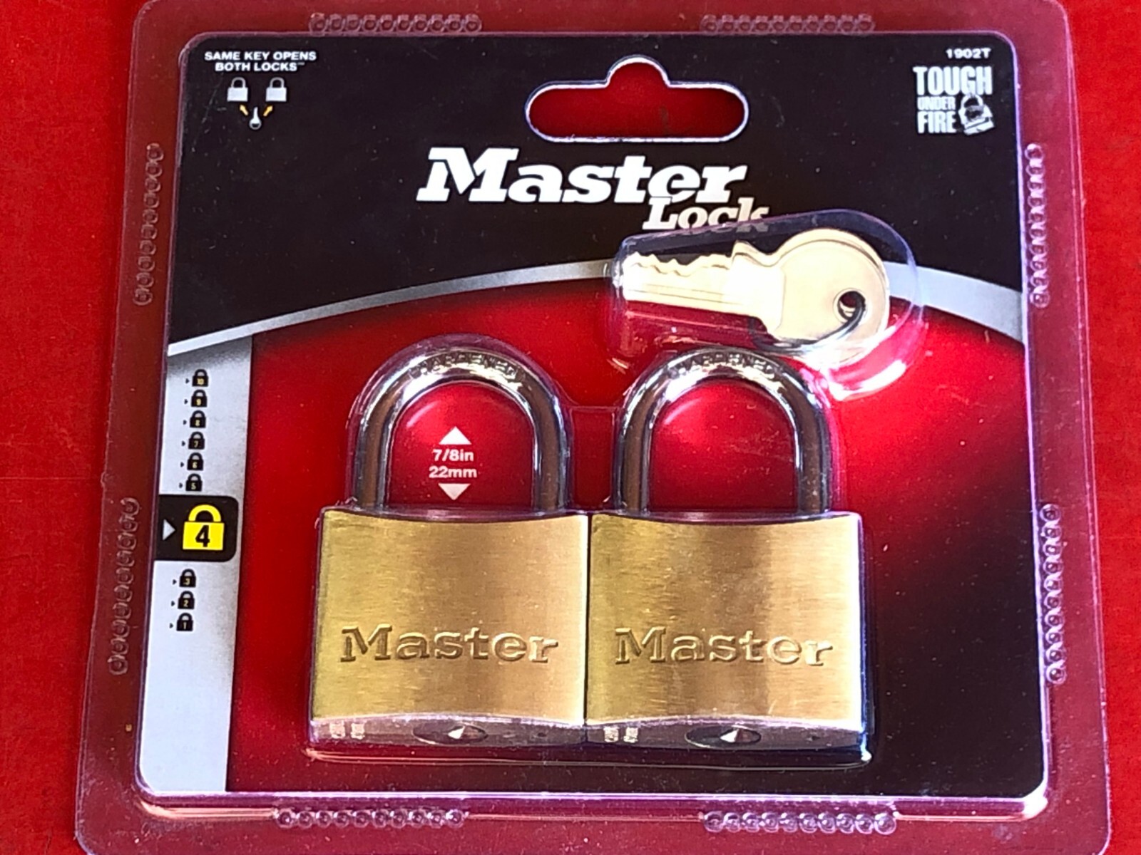 2-PACK MASTER LOCK 1902T DOUBLE LOCKING LEVERS 1/4" SHACKLE SHED GATE STORAGE