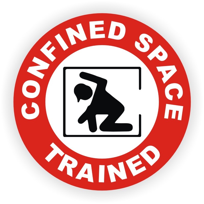 CONFINED SPACE TRAINED Hard Hat Sticker 2" Safety Helmet Decal Laborer Foreman