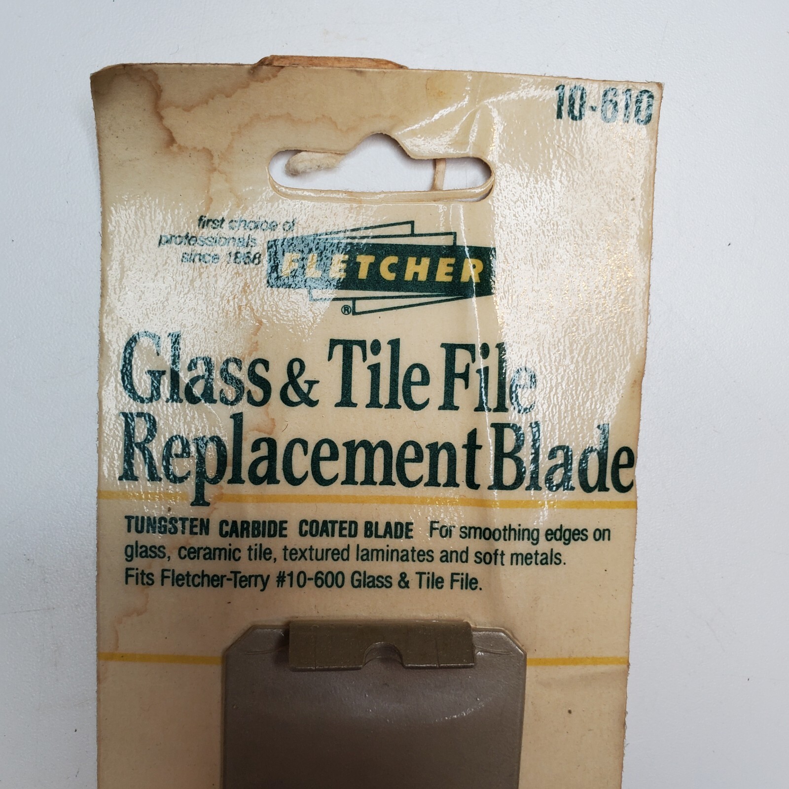 Fletcher's Glass and Tile Replacement Blade 10-610 Tungsten Carbide NOS