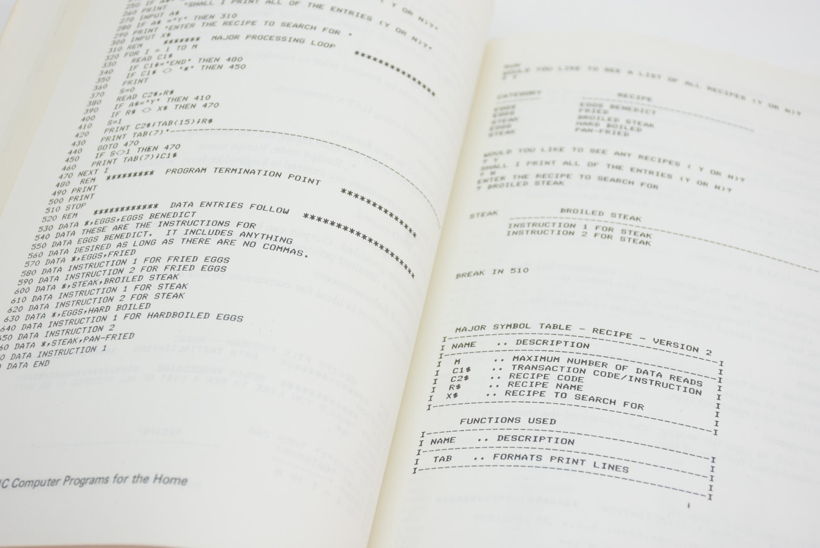 Radio Shack Using the TRS-80 in Your Home Basic Computer Programs 62-2069
