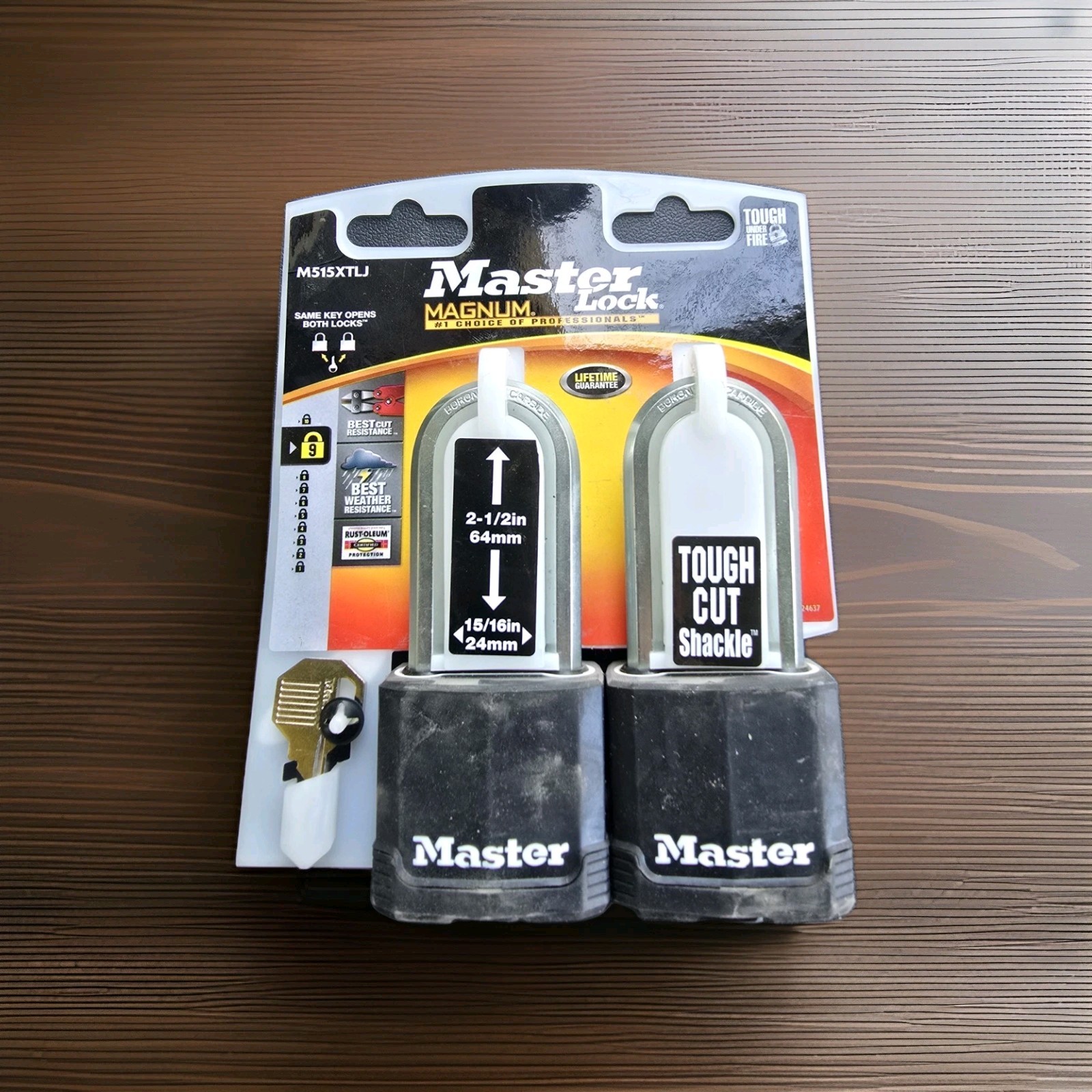 Master Lock Magnum M515XTLJ 2-Pack Steel Weather Resistant Keyed Alike Padlocks