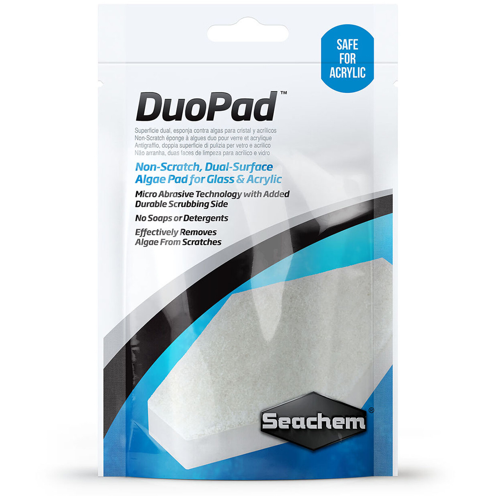 Seachem Duo Pad Algae Scrubber Micro Abrasive Safe for Glass & Acrylic Aquariums