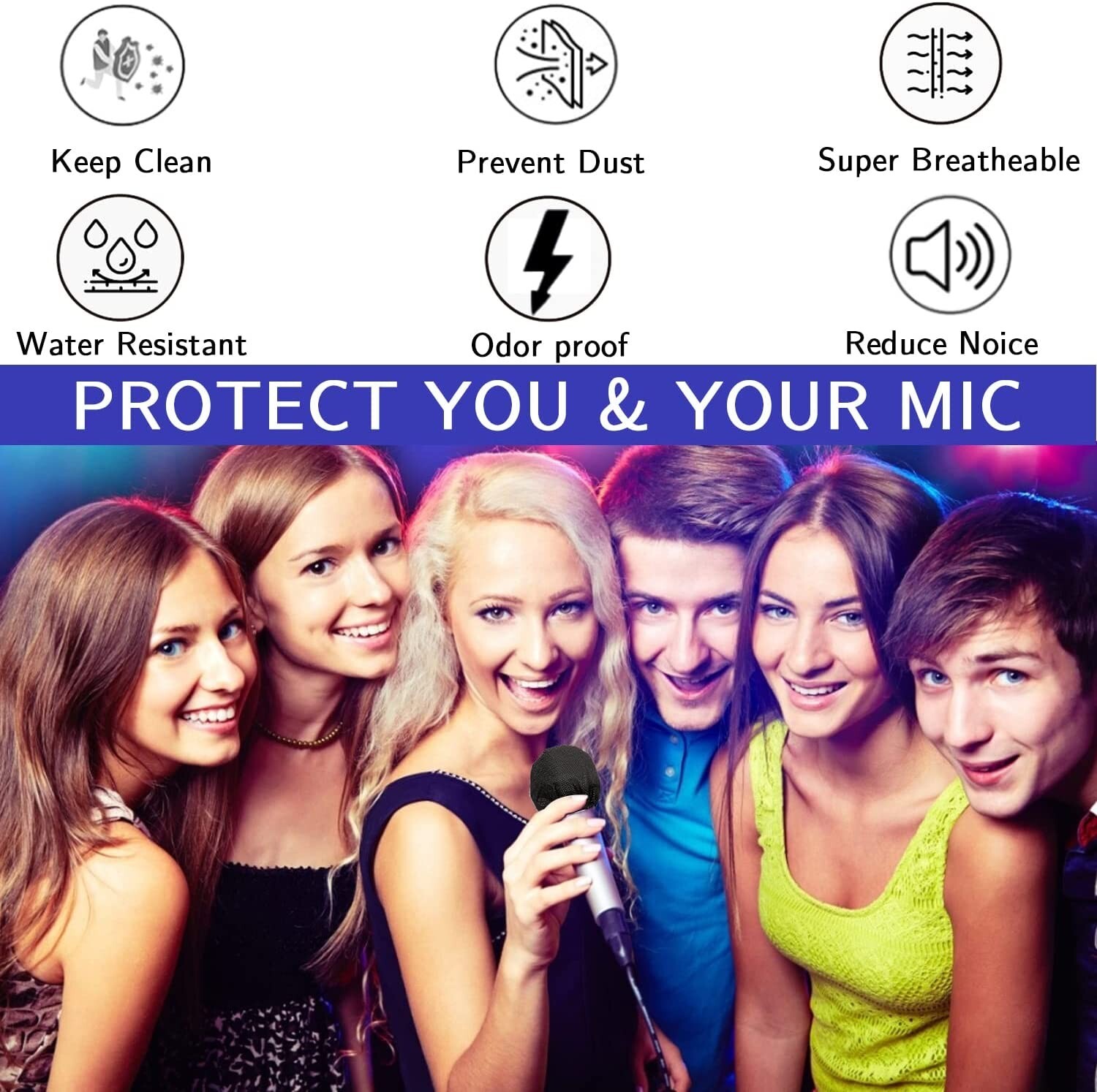 Microphone Covers Disposable Mic Filters Protective Caps for Handheld Kalaoke