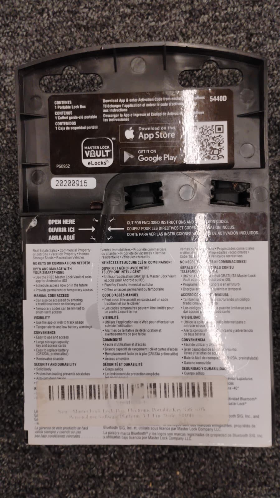 Master Lock 5440D Bluetooth Portable Lock Box - NEW , L1