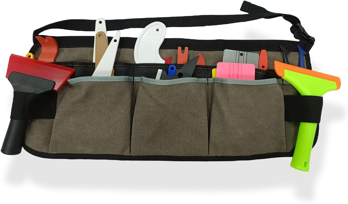 Waist Apron Canvas Tool Pouch Belt Bag for Window Tint, Vinyl Wrap, Gardening, T