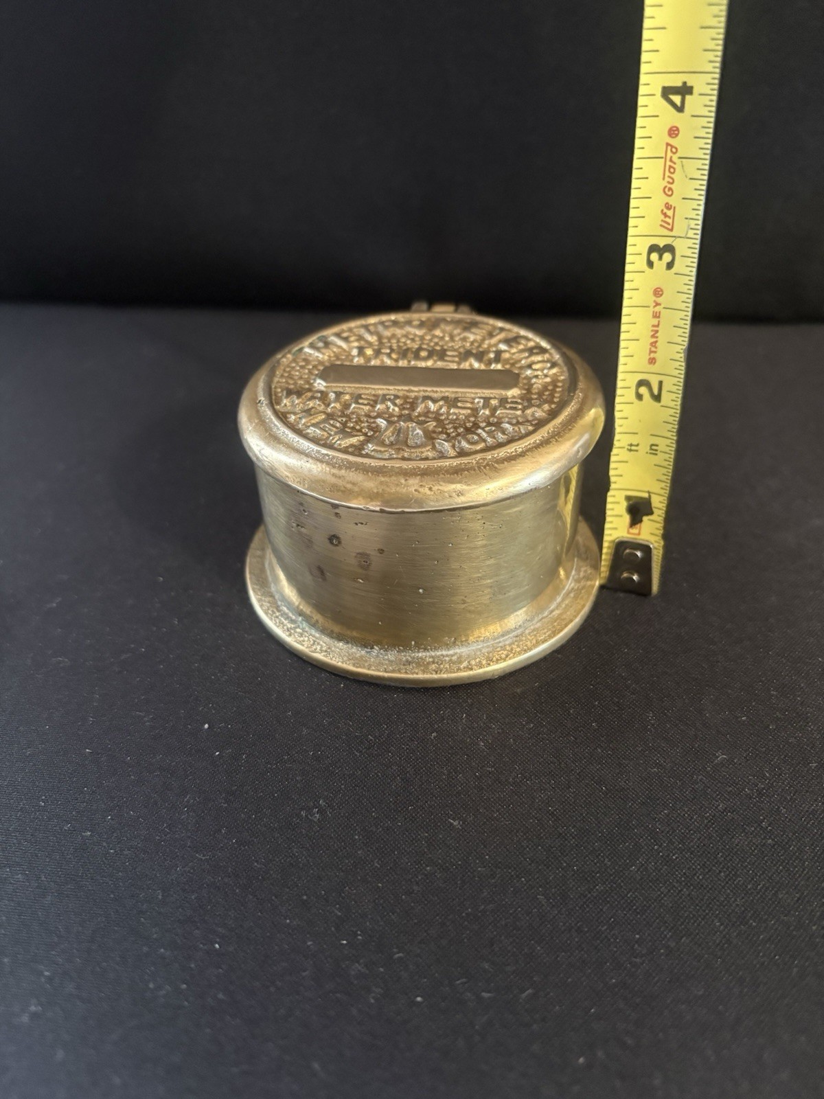 Metrometer Co. Trident Water Meter Lidded Brass Trinket Box