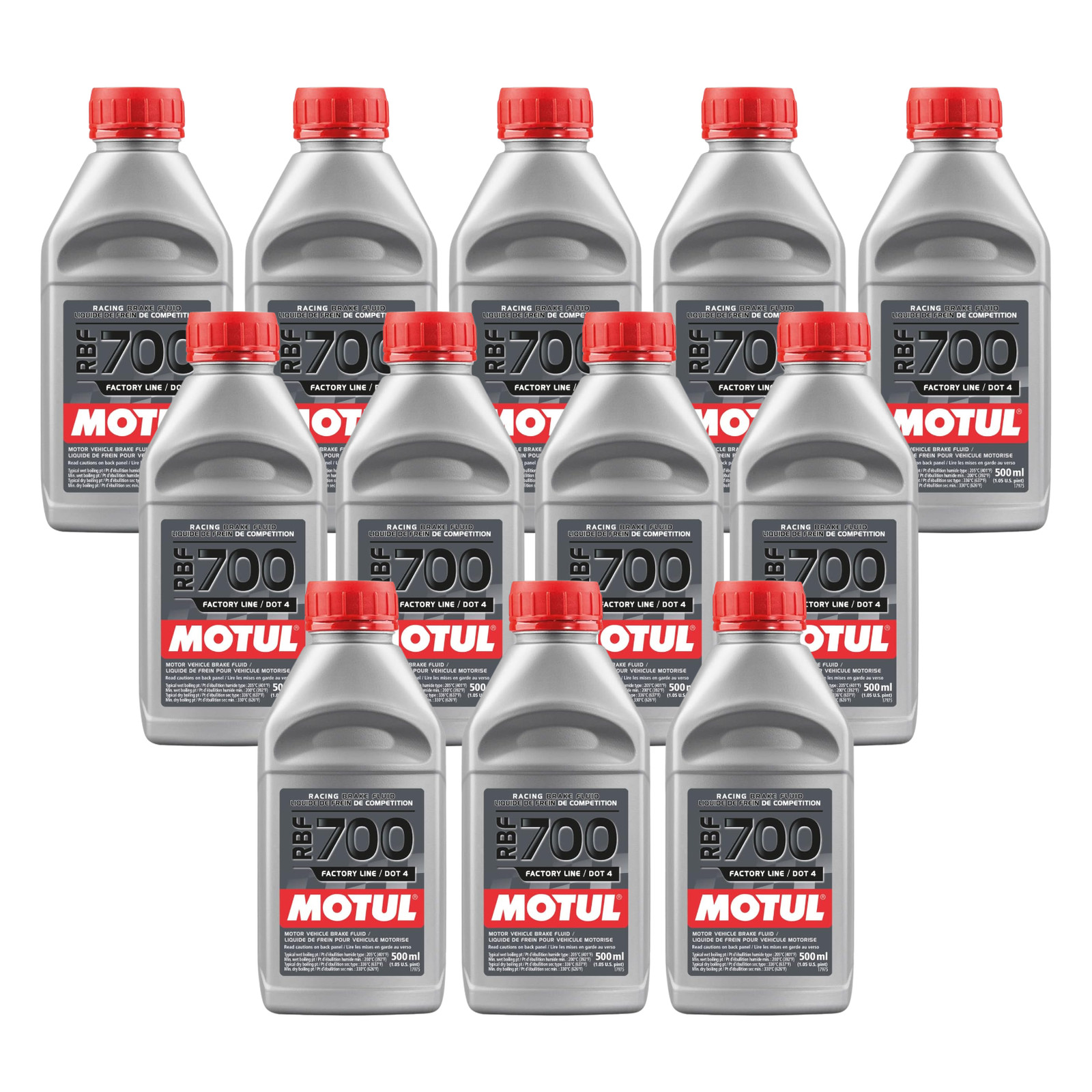 Motul 111257 RBF 700 Factory Line DOT 4 Racing Brake Fluid – 500 ml - 12 Pack