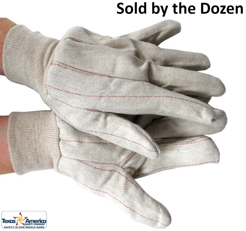 Cotton Double Palm Cotton/Polyester Glove (Sold by Dozen) - Size Mens