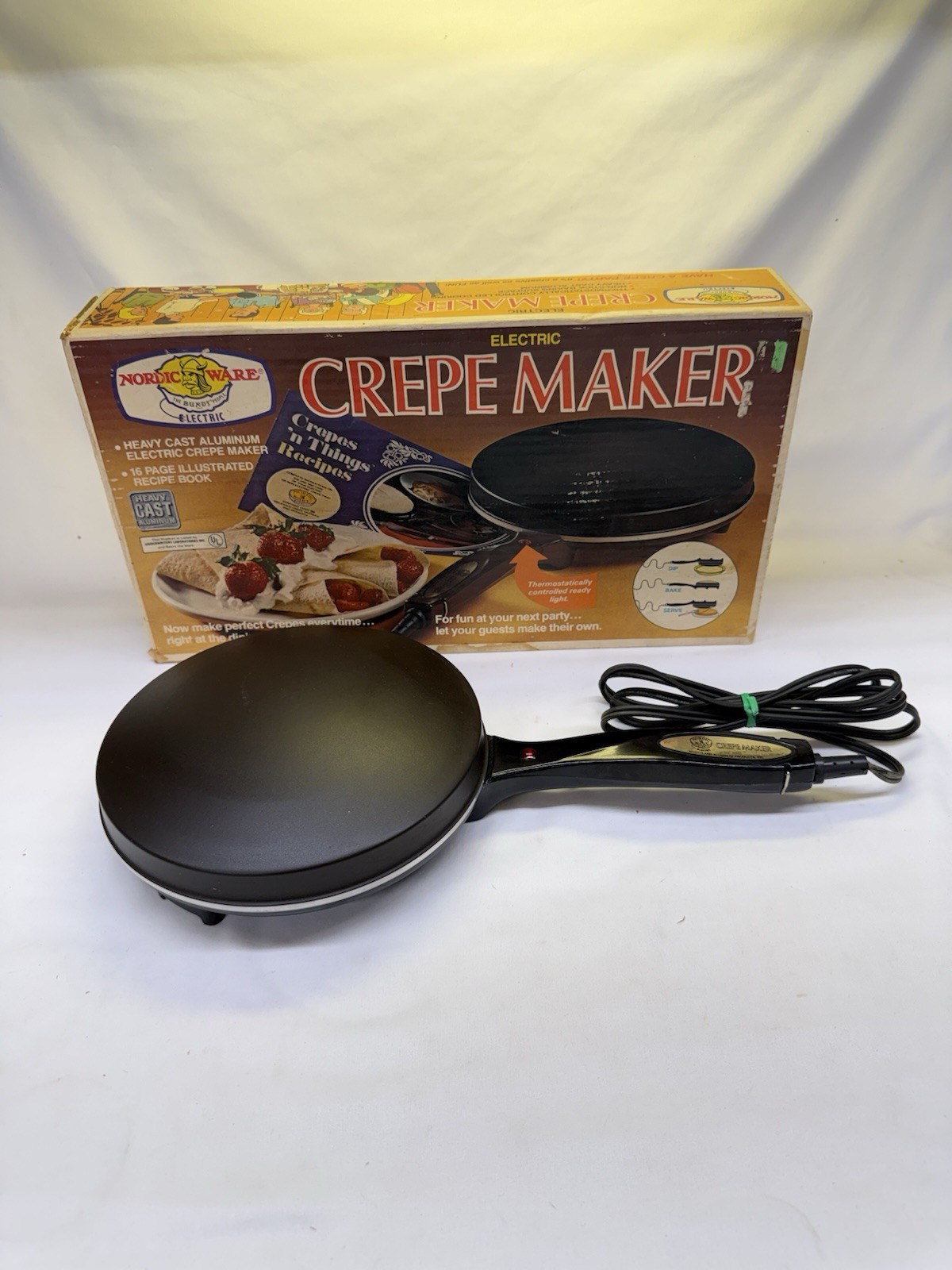 Vintage Nordic Ware Electric Crepe Maker Heavy Cast Aluminum *Read*