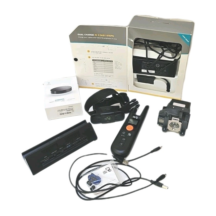 Random Various Electronics Lot- Targus, Dog Care, Replacement Switch Dock & More