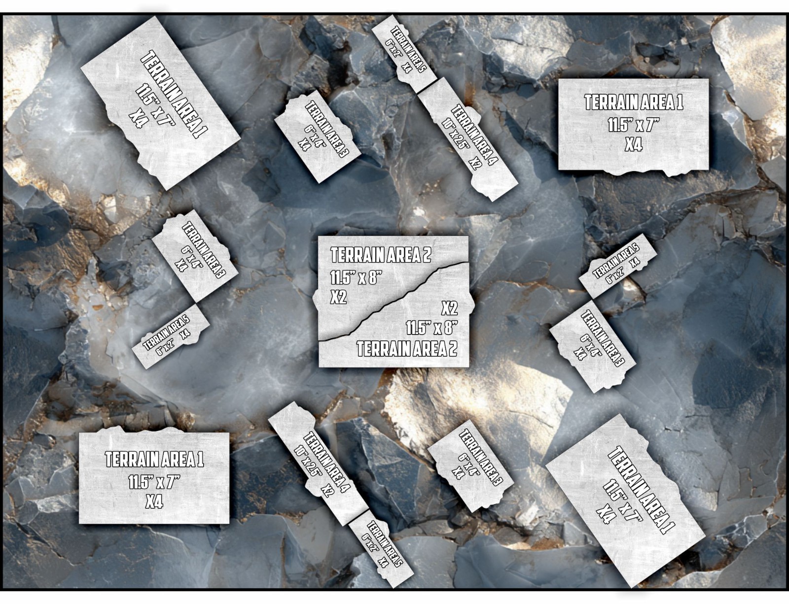 Terrain Area Footprints - Gleam - Compatible w/ Warhammer 40K 11th Ed