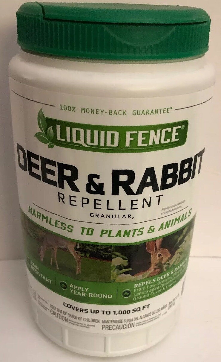 LIQUID FENCE* 2lbs DEER+RABBIT Shaker Bottle GRANULAR 2 Rain Resistant