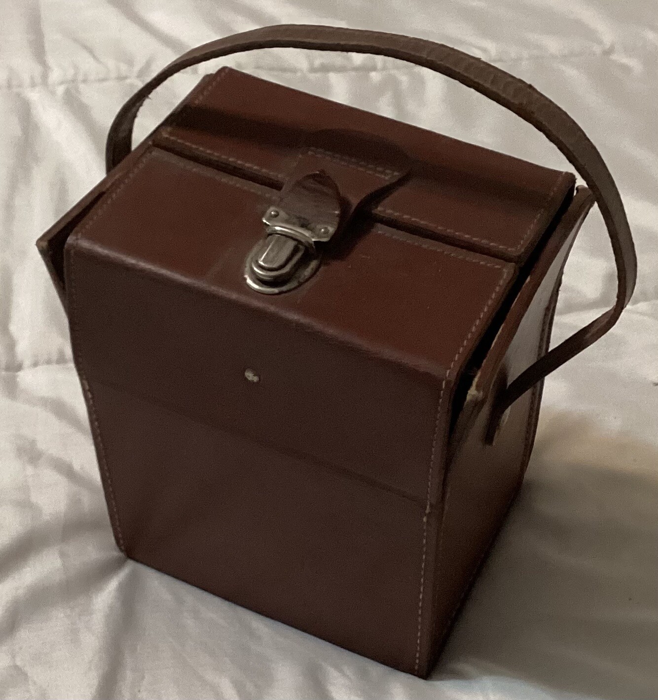 Vintage Leather Liquor Bottle Carrier