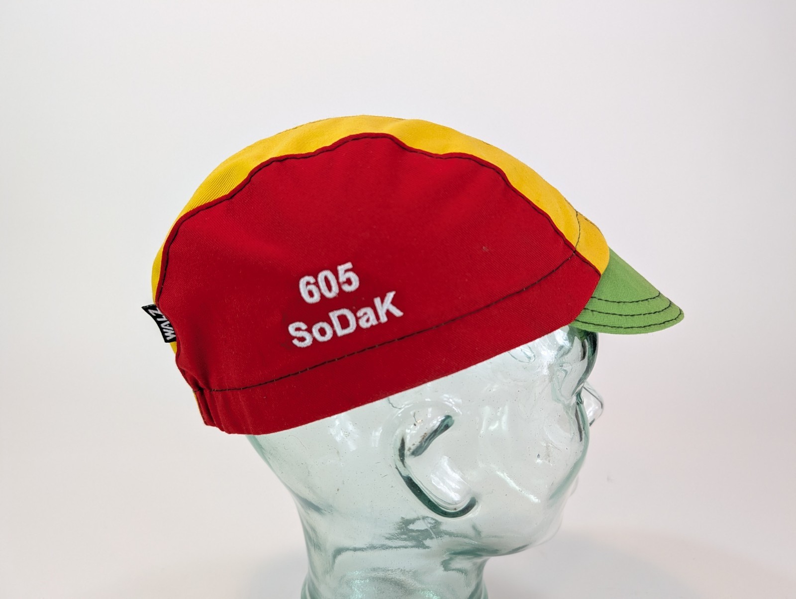 Walz Caps Cycling Cap Hat S/M Made in USA Cotton Rasta Red Green Yellow