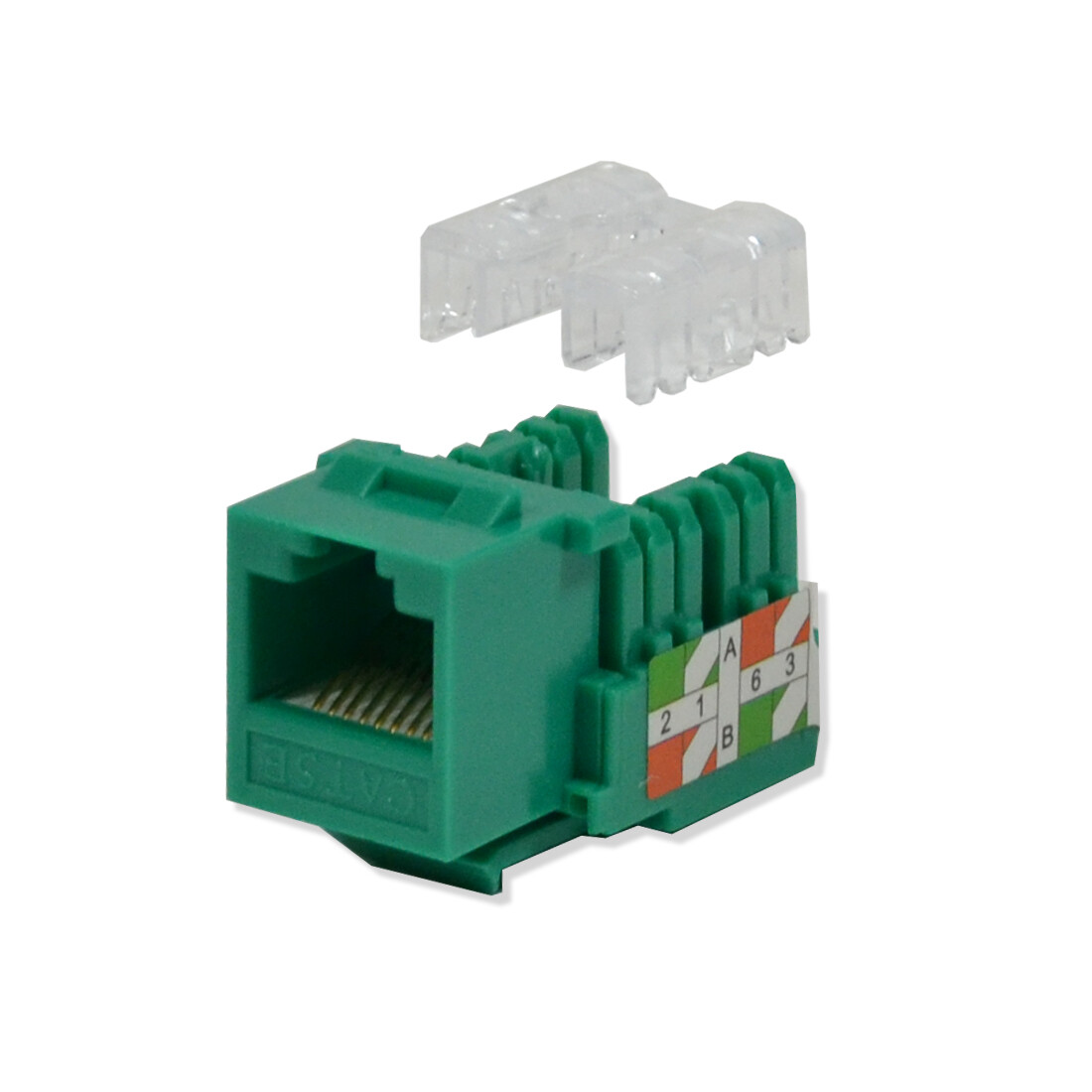 5 pack lot Keystone Jack Cat5e Network Ethernet 110 Punchdown 8P8C Green