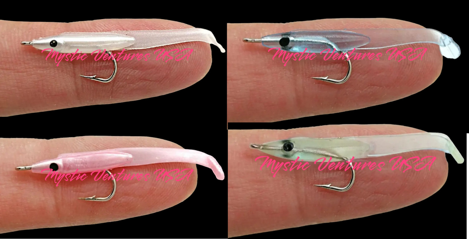 12ct 1-1/2" PRE-RIGGED #10 Crappie Panfish Soft Minnow Fry Jigs YOU PICK COLOR
