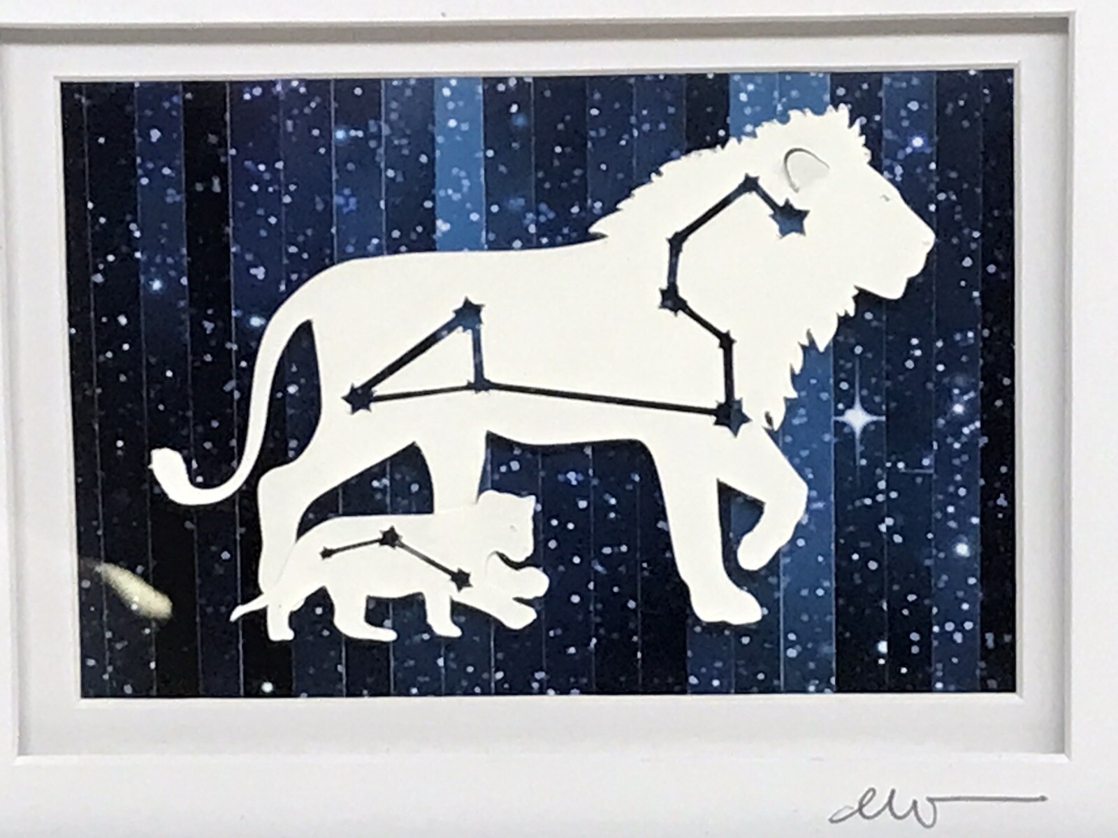 Hull Street Studio Papercut Leo Lion Constellation Star Frame Art