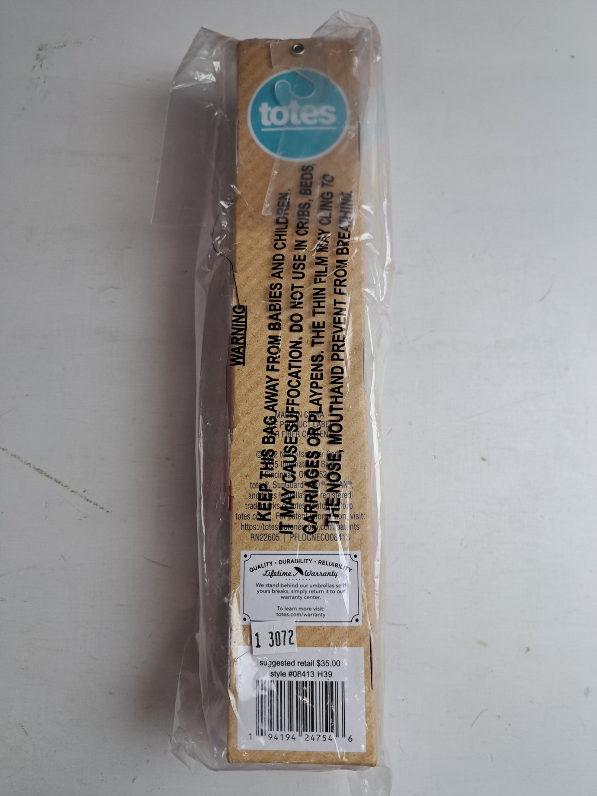 Totes 3-Section Auto Open/Close Titan Compact Umbrella