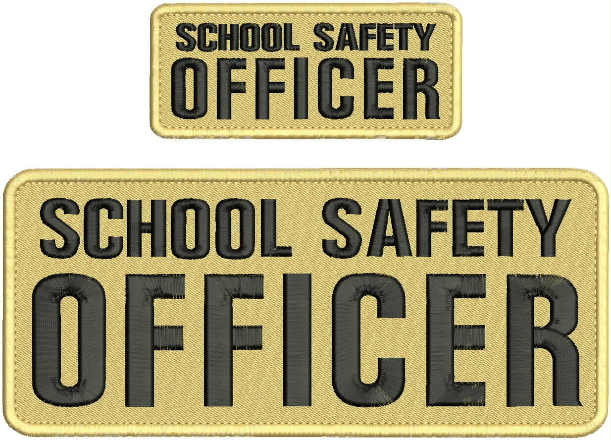 Collectible 2 Embroidery Patch ''School S O '' 4x10 and 2x5 Black On Tan
