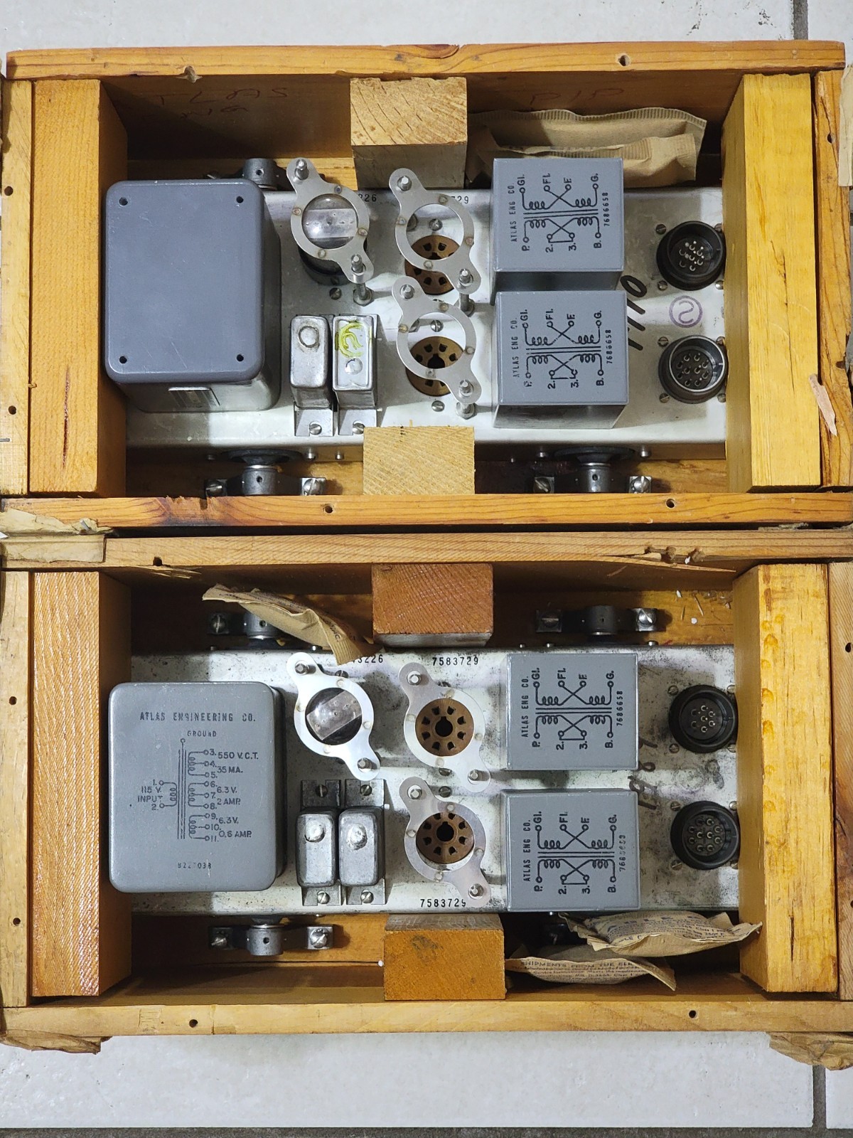 New in Box Pair of Vintage 6SN7 Tube Amplifier Modules US Navy Mil 1953 UTC