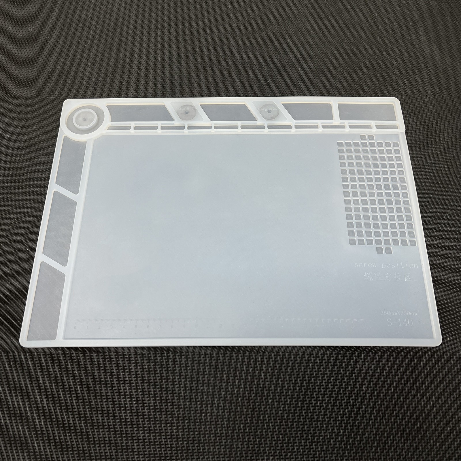 S-140 Clear Magnetic Insulation Silicone Soldering Mat Size: 13.8 x 9.8 inch