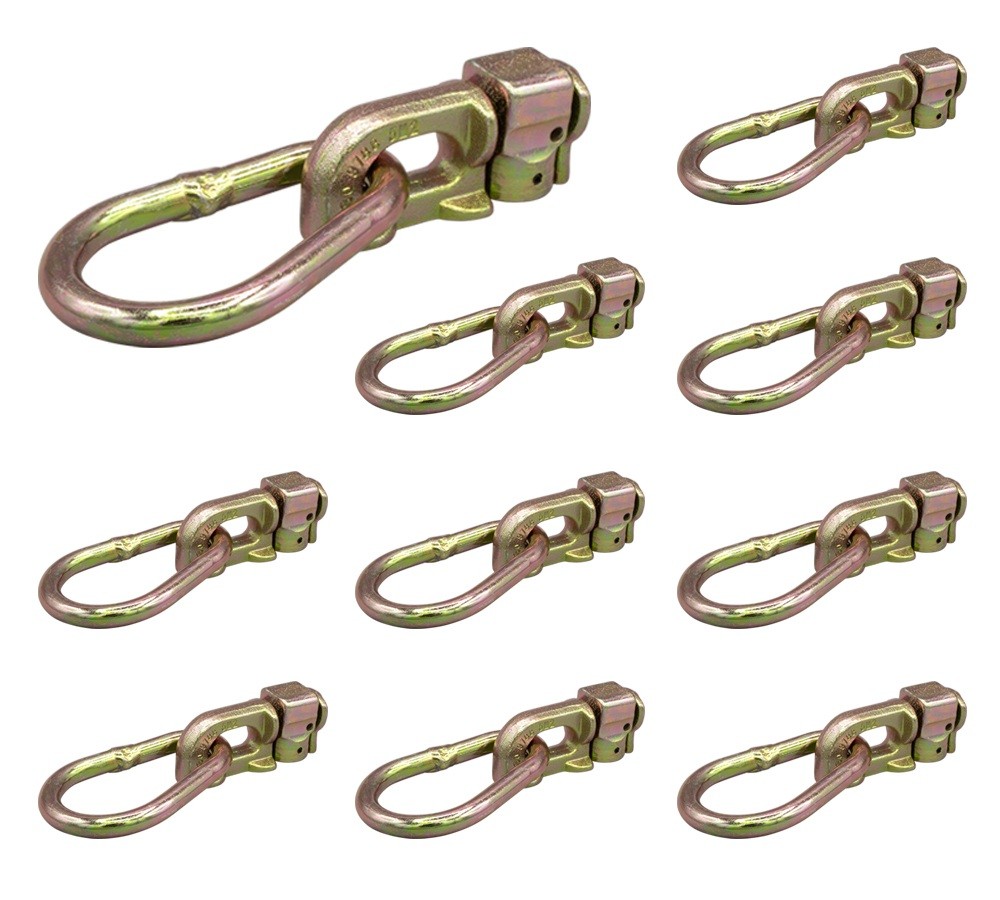 10 Pack Double Stud L Track Fitting w/ Pear Link for L Track Rails 1,666 lbs WLL