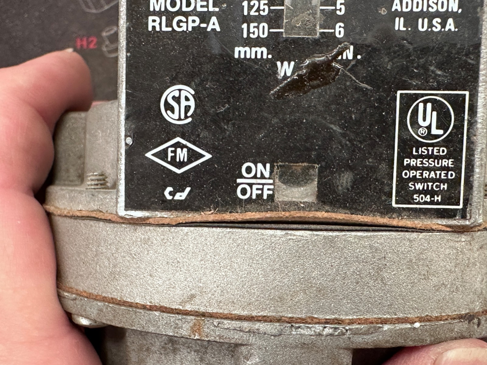 Antunes Controls RLGP-A Low Pressure Switch