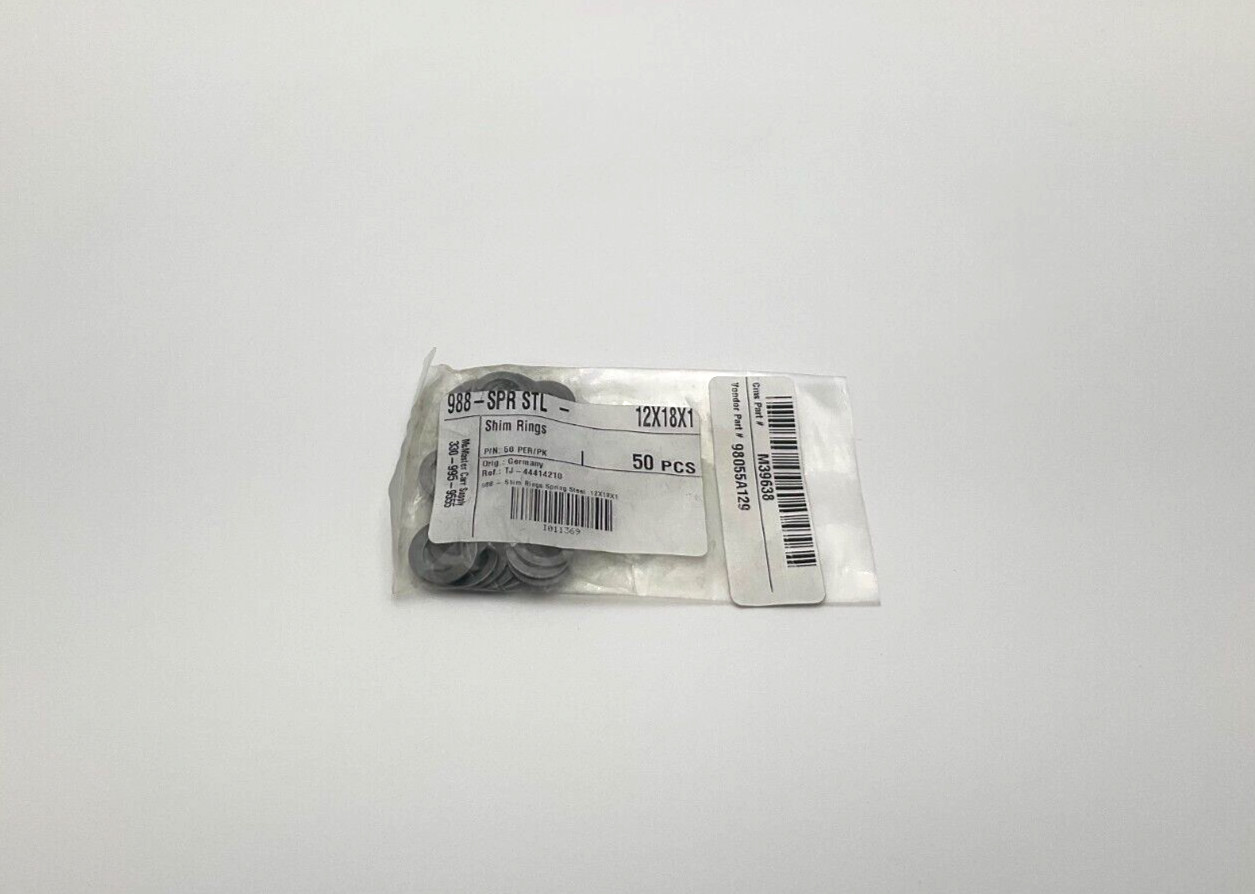 McMaster 988-SPR STL-12X18X1 Shim Rings 98055A129 Lot of 50 New (VT)