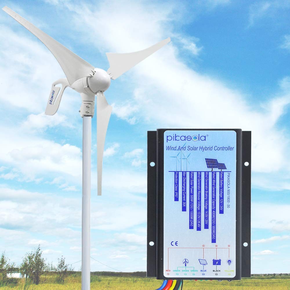 Hybrid Wind & Solar Controller for 12V/24V Battery Auto, 30A Charge Controlle...