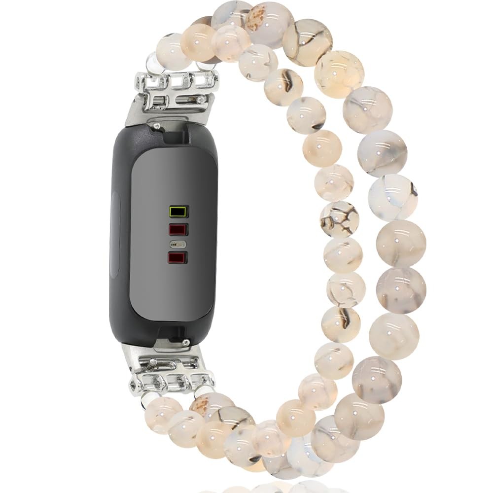 Bracelets Compatible with Inspire 3 Bands for Women Beaded Wristband Natural ...