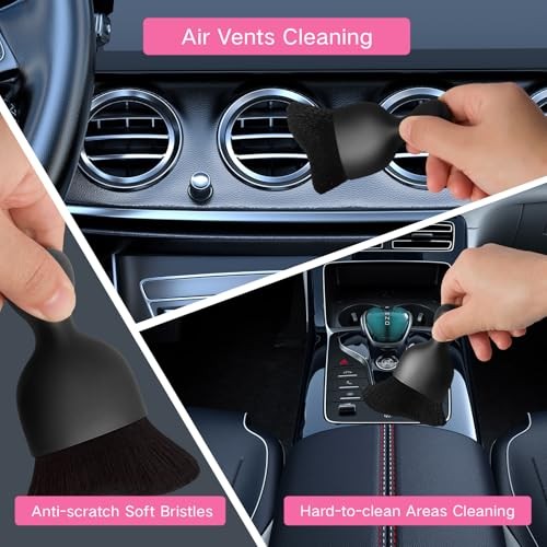 10pcs Windshield Cleaning Tool Inside Car Window Cleaner Wash Kit with 4 Pink