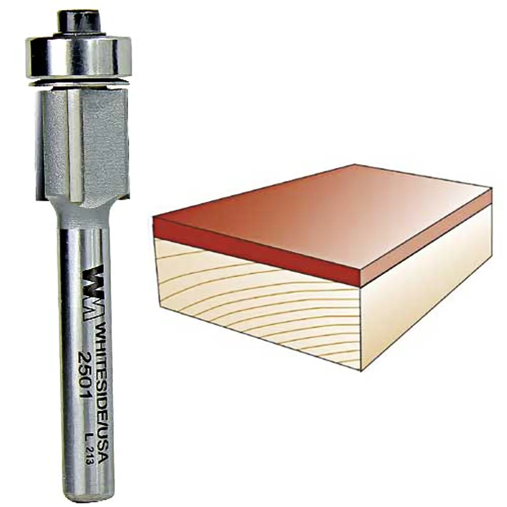 Whiteside Three Flute Flush Trim Bit, 1/4 in. SH x 1/2 in. CD x 1/2 in. CL