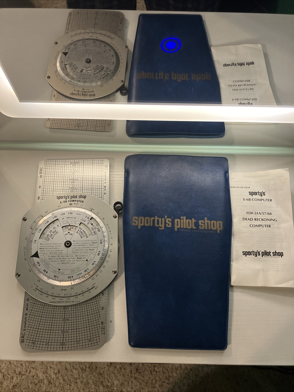Sportys Pilot shop E-6B Flight computer w Case and Manual