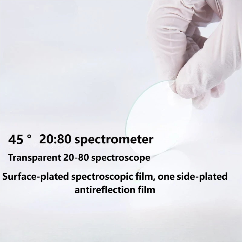 1PC 20/80 Beam Splitter 45° Transmit 20% Reflect 80% Optical Glass Various Sizes
