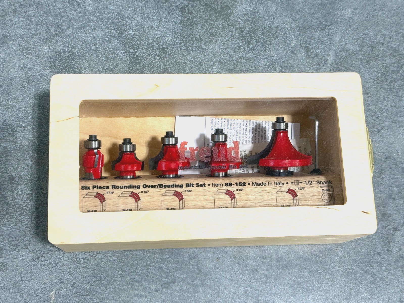 Freud 89-152 5-Piece Round Over and Beading Router Bit Set with 1/2" Shanks