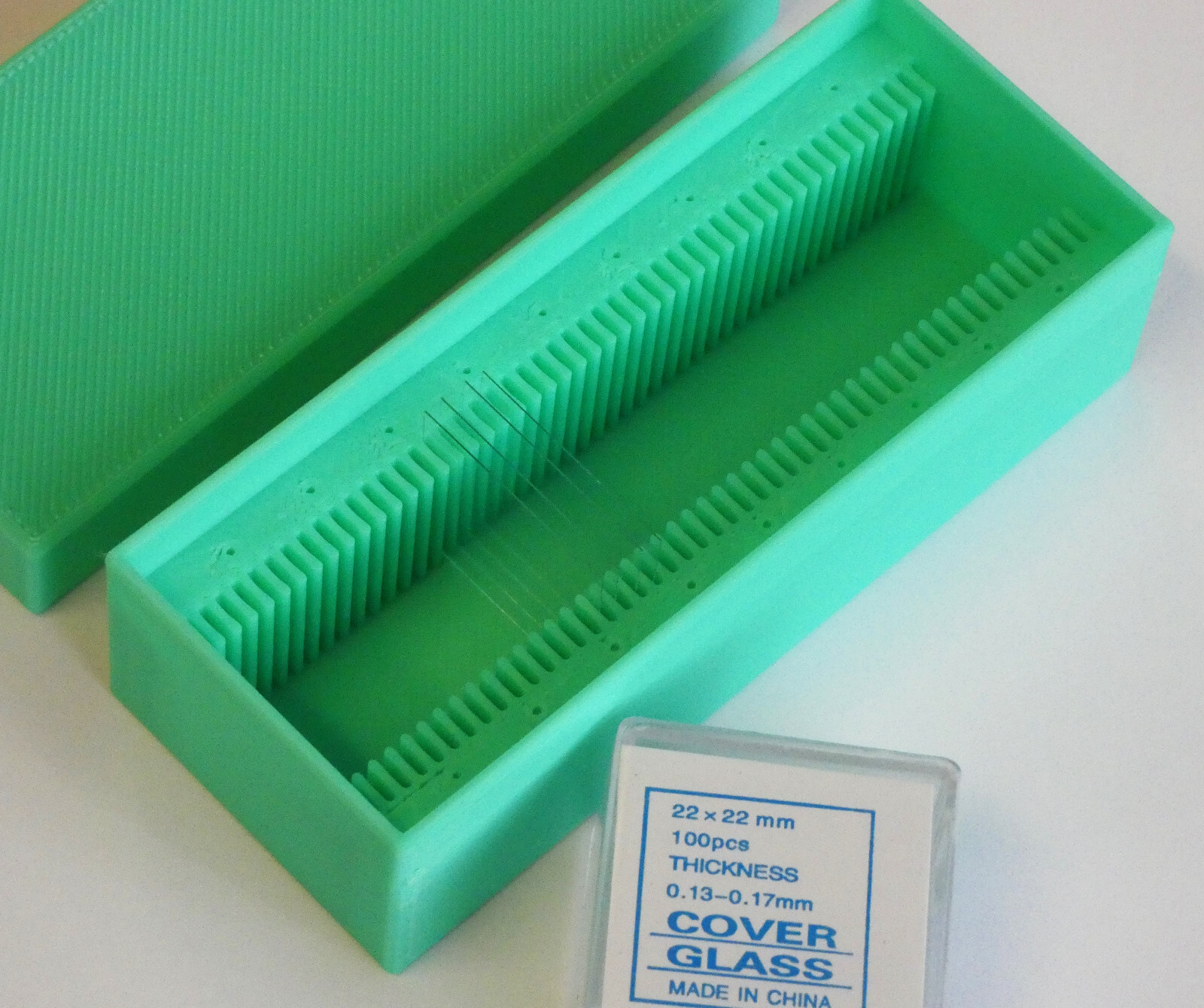 Microscope Coverslip  Storage Box For Cover Glass Slip 50 Slots Multiple Sizes