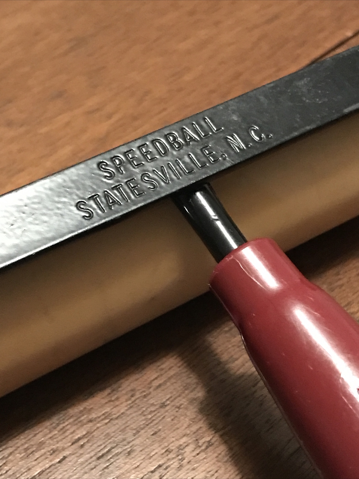 Vintage Speedball Roller Statesville NC Red Handle