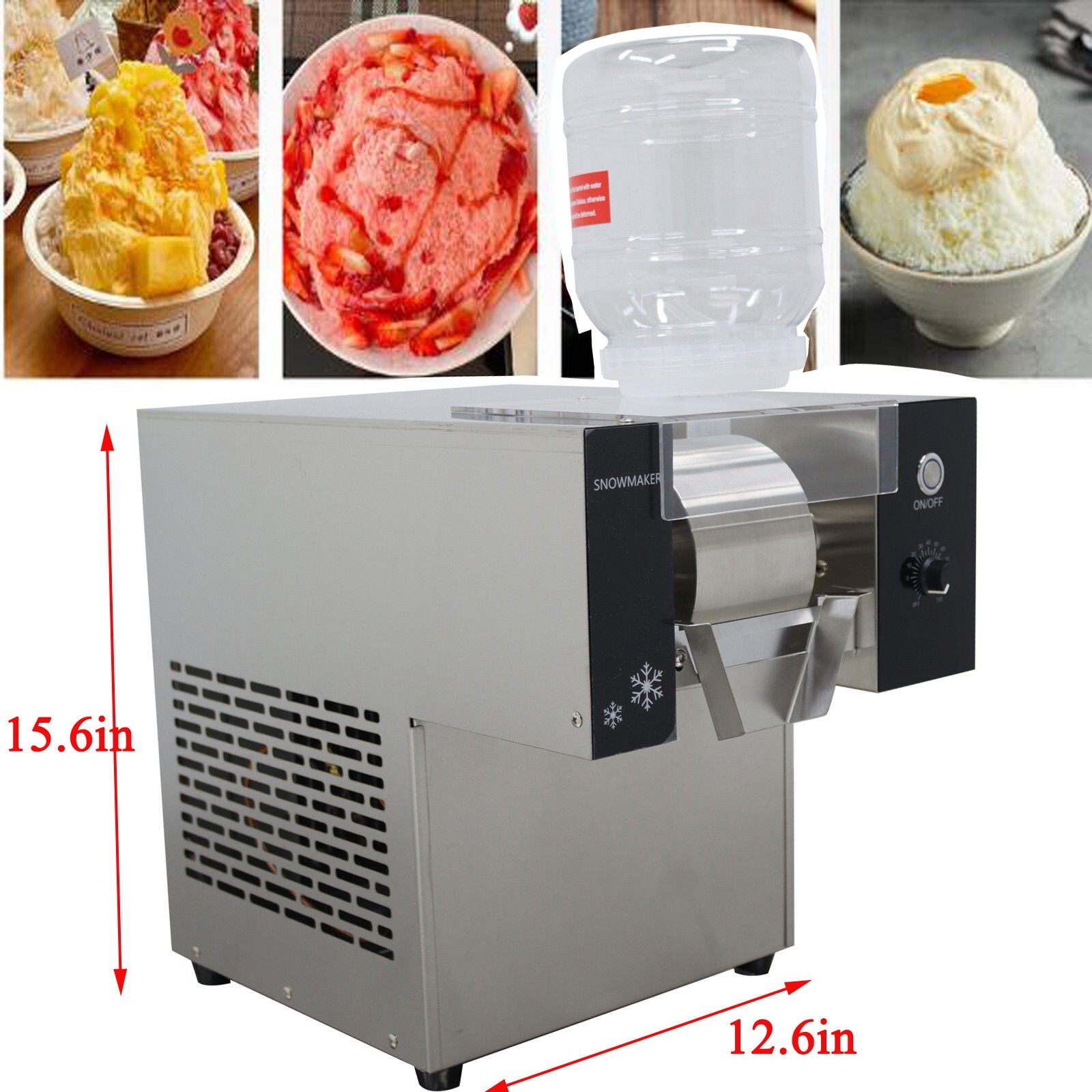 Commercial Air Cool Snowfake Ice Machie 360W Snow Cone Machine Refrigerant R290