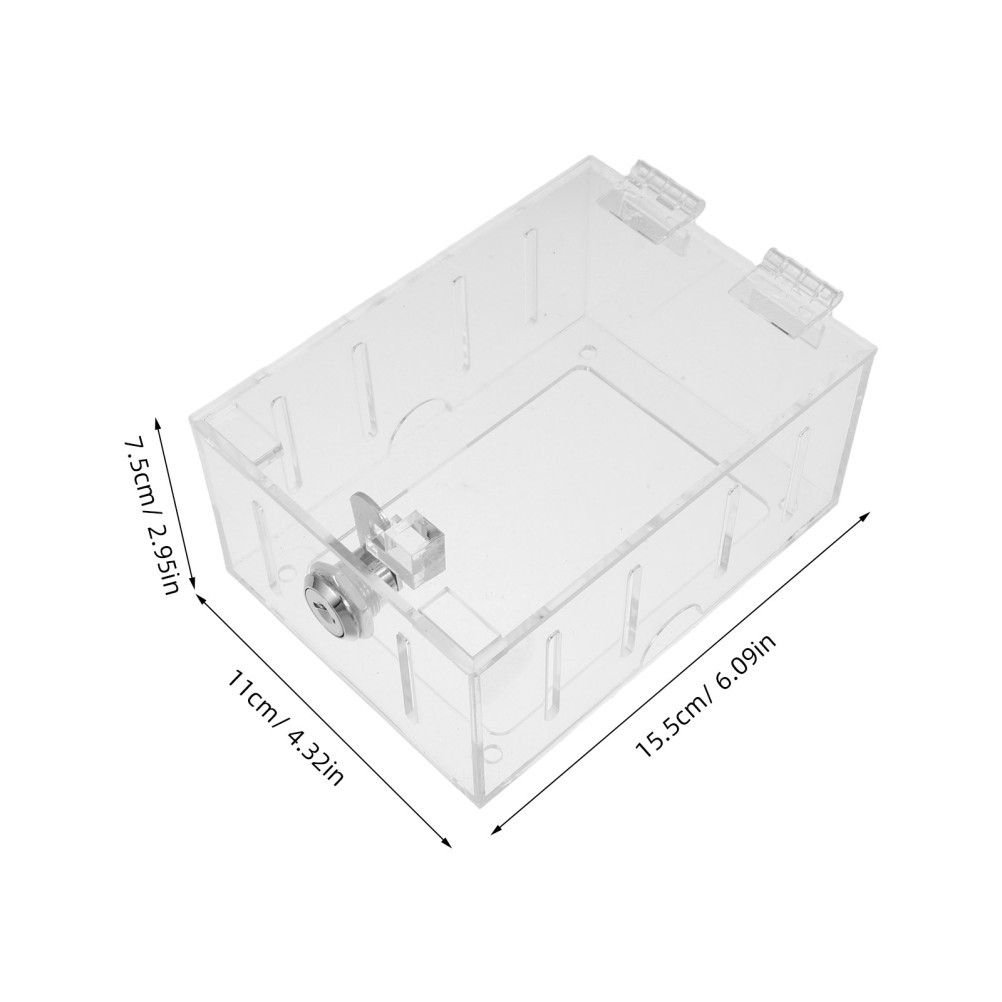 Transparent Thermostat Guard with Lock Durable Acrylic Lockable Cover for Wall