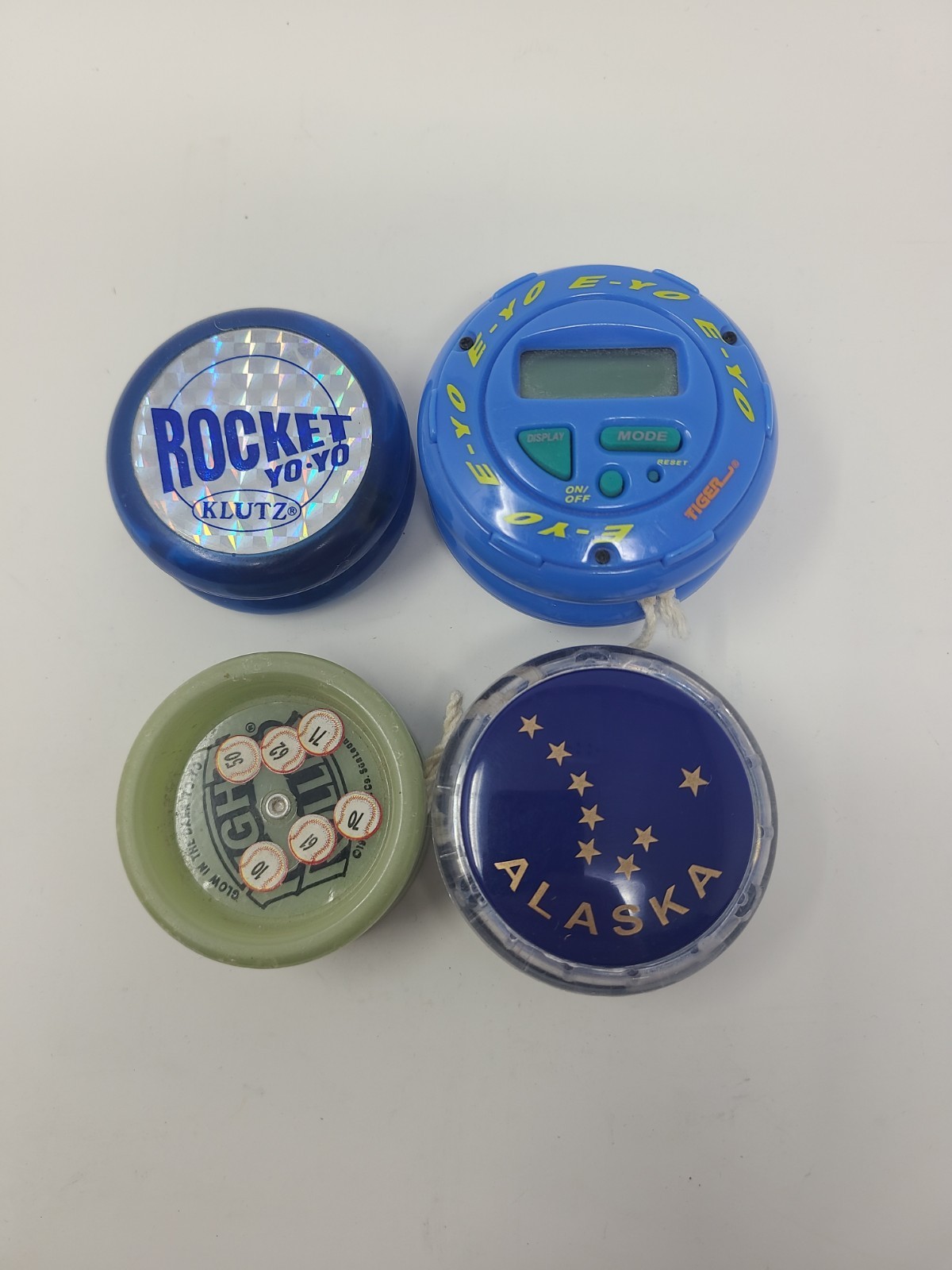 Lot Of Four Vintage Yo Yo's Tiger Klutz Night Roller