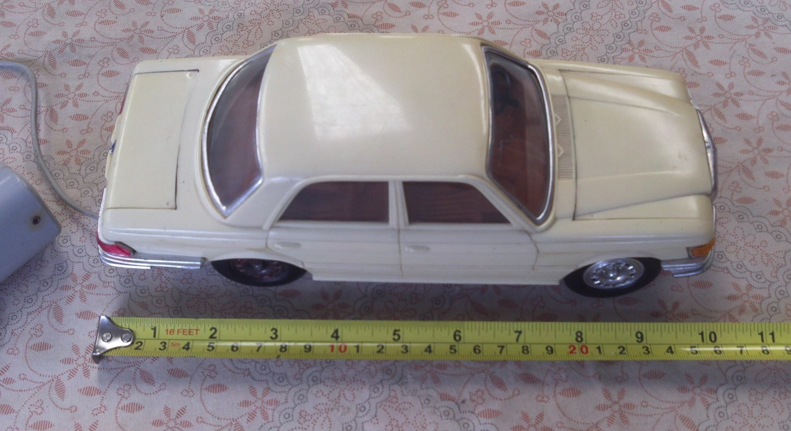 Vintage Mercedes Benz 450-SE Tethered Remote Control Toy Car (Rico) 10 INCH