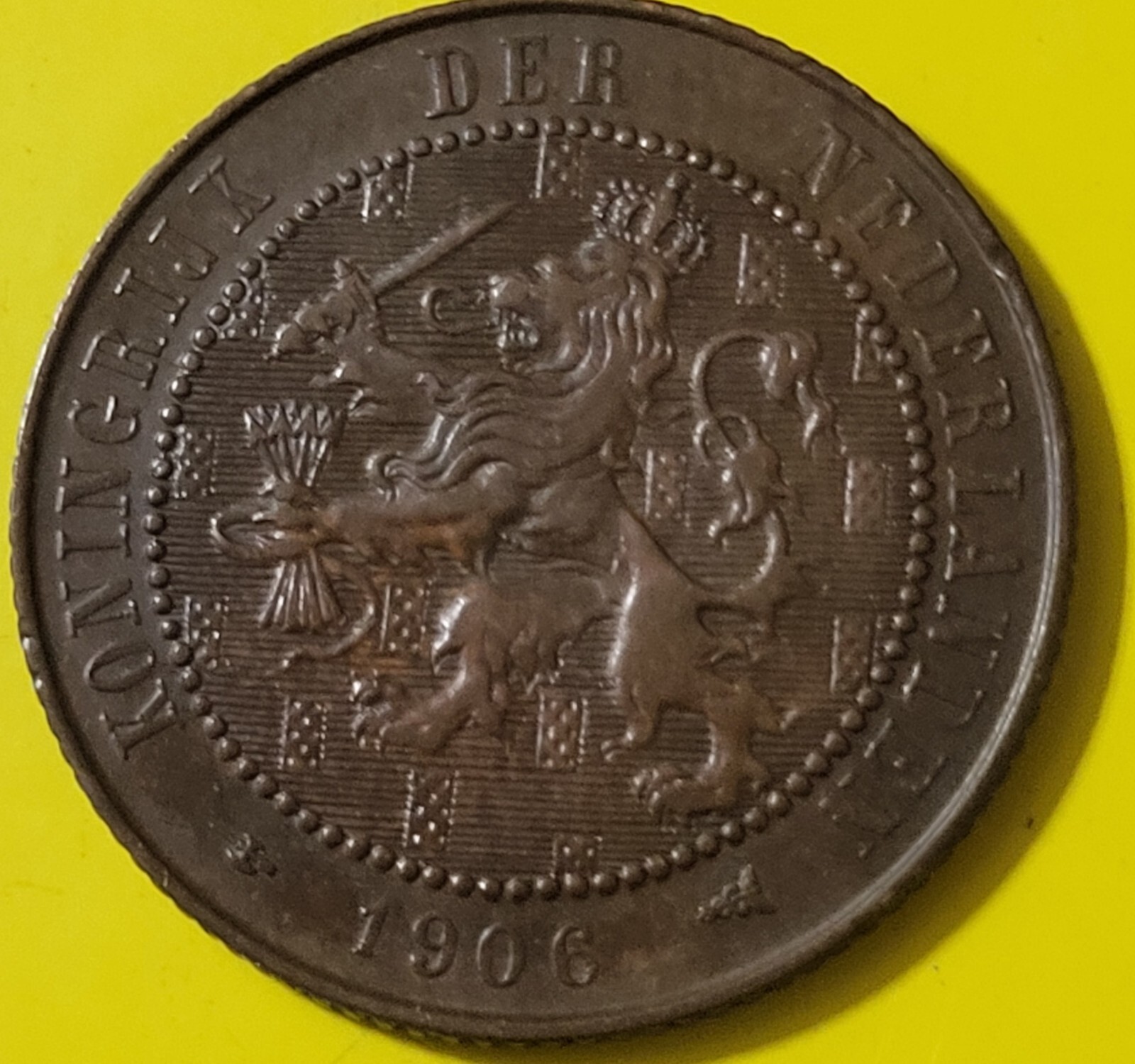 1906 Netherlands 2½ Cent Coin Free Shipping